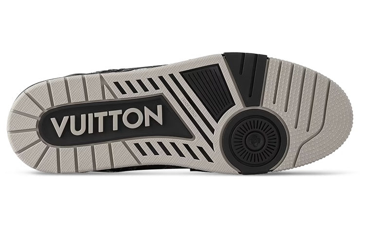 LOUIS VUITTON Trainer Unisex Black & Grey Monogram Denim Sneakers