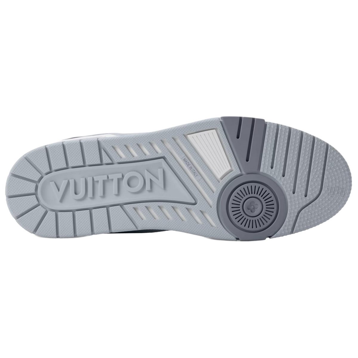 LV Trainer Men's Low-Top Sneakers, Gray Grained Leather