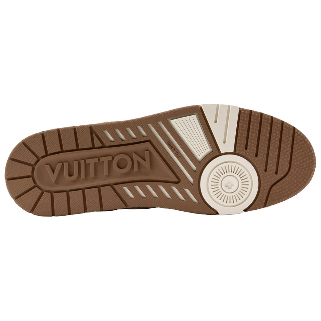 LV Trainer Men's Low-Top Sneakers, Beige & Brown