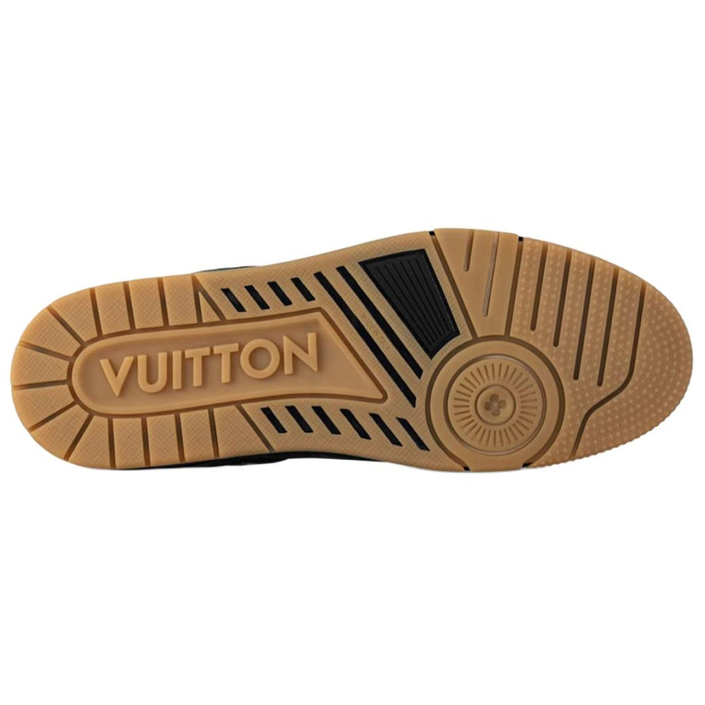 Louis Vuitton Trainer Men's Black Calfskin Sneakers with Brown Sole