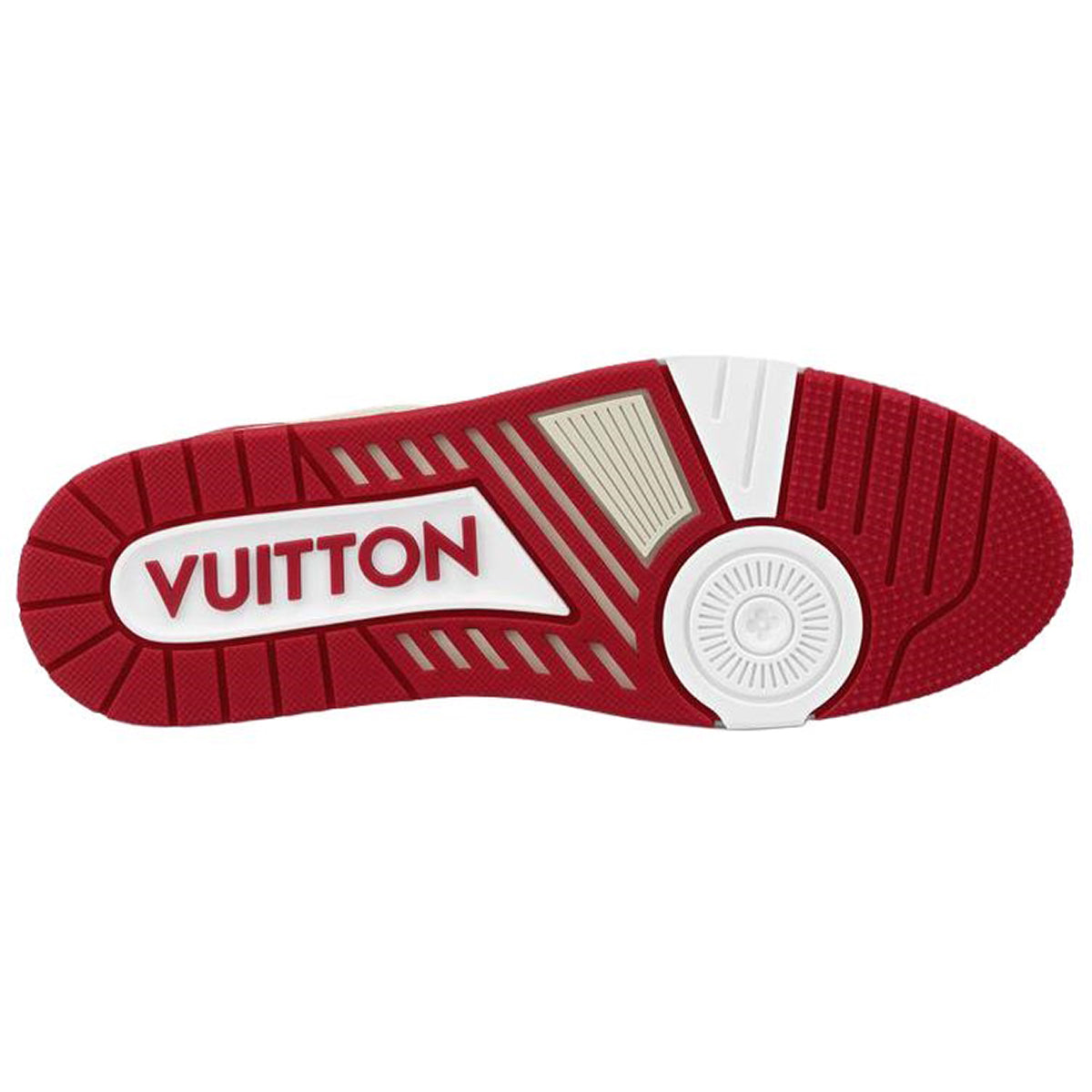 Louis Vuitton Trainer Unisex Low-Top Sneakers, Cream & Red