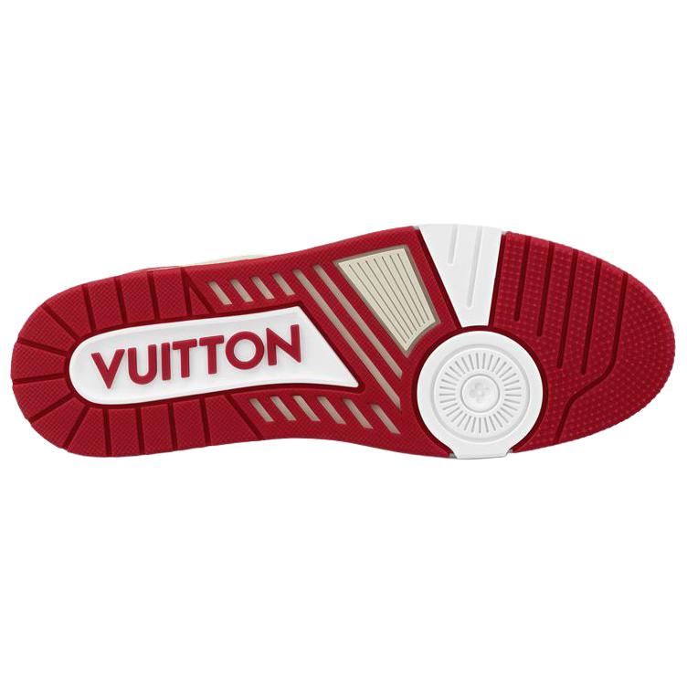 LOUIS VUITTON Trainer Unisex White & Red Low-Top Sneakers