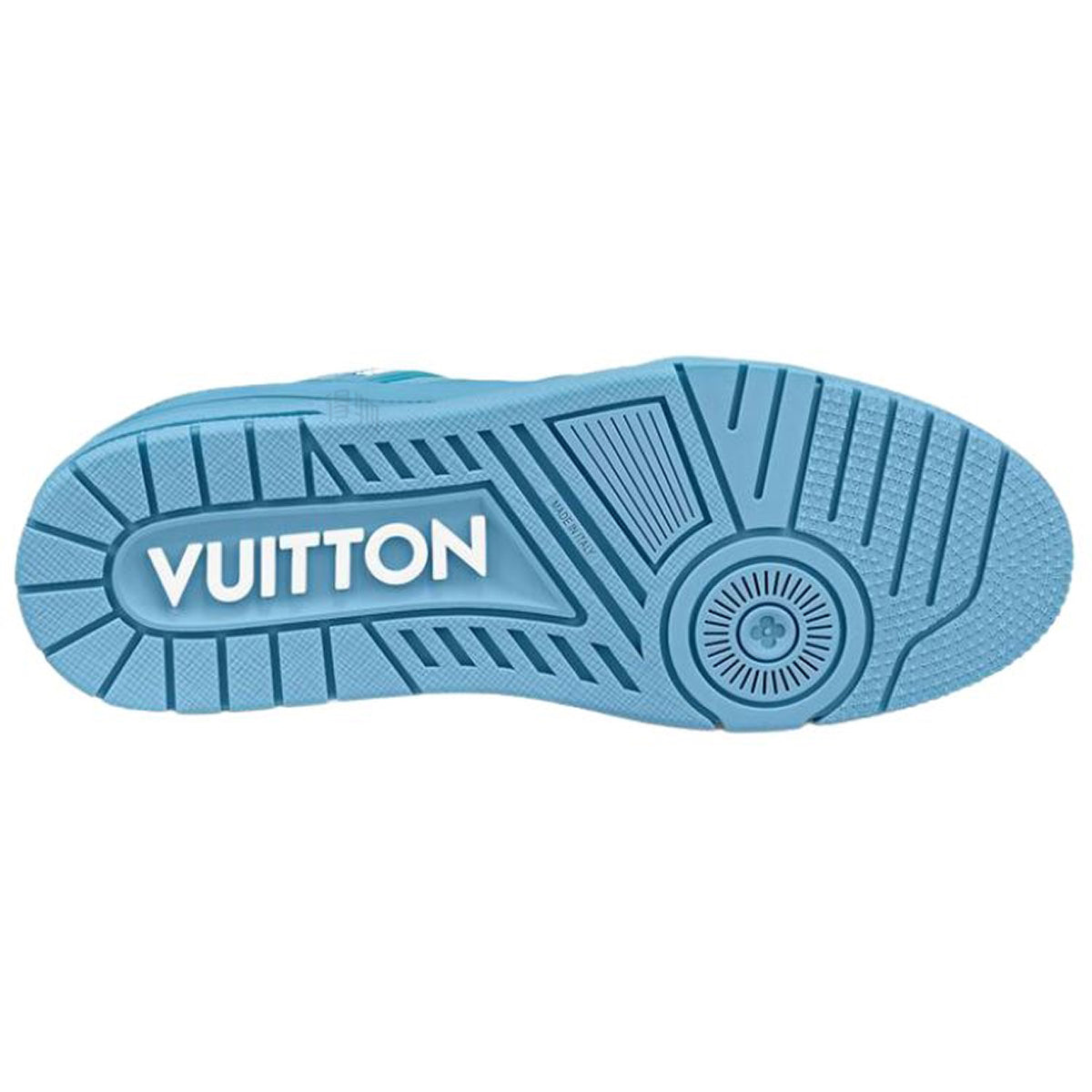 Louis Vuitton Trainer Unisex Low-Top Leather Sneakers, Light Blue