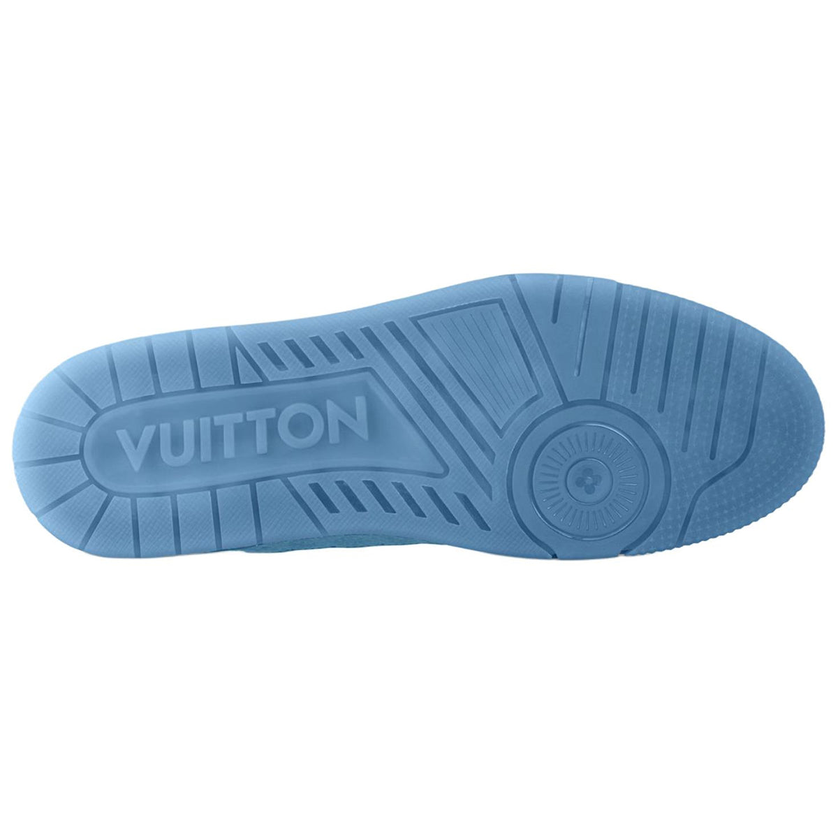 Louis Vuitton Trainer Men's Blue Embossed Patent Calfskin Sneakers