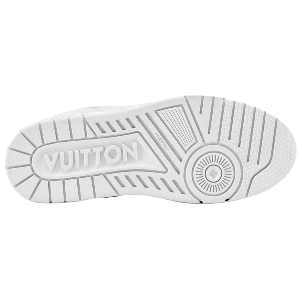 LOUIS VUITTON Trainer Women's White & Light Grey Monogram Sneakers