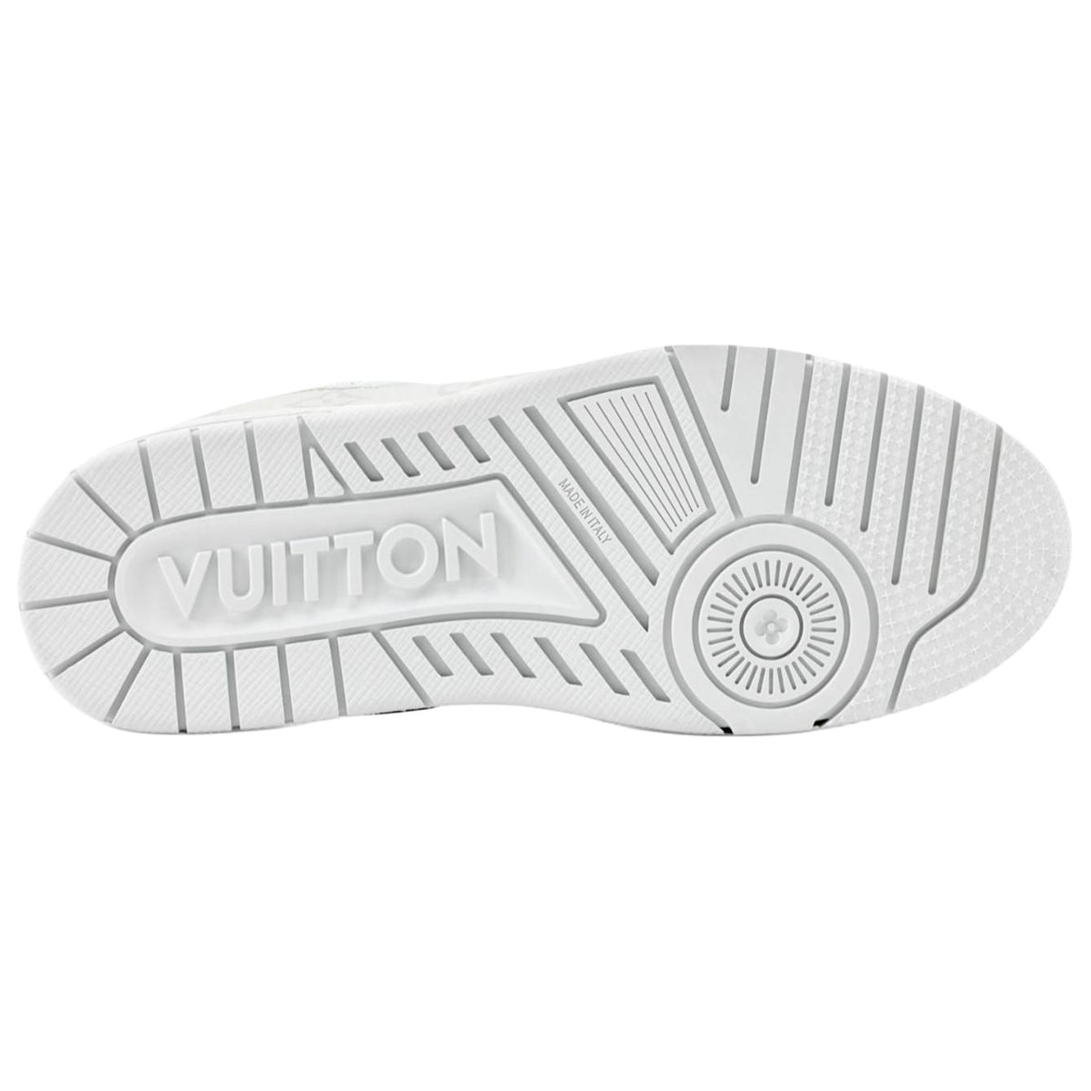 LOUIS VUITTON Trainer Women's White & Light Grey Monogram Sneakers
