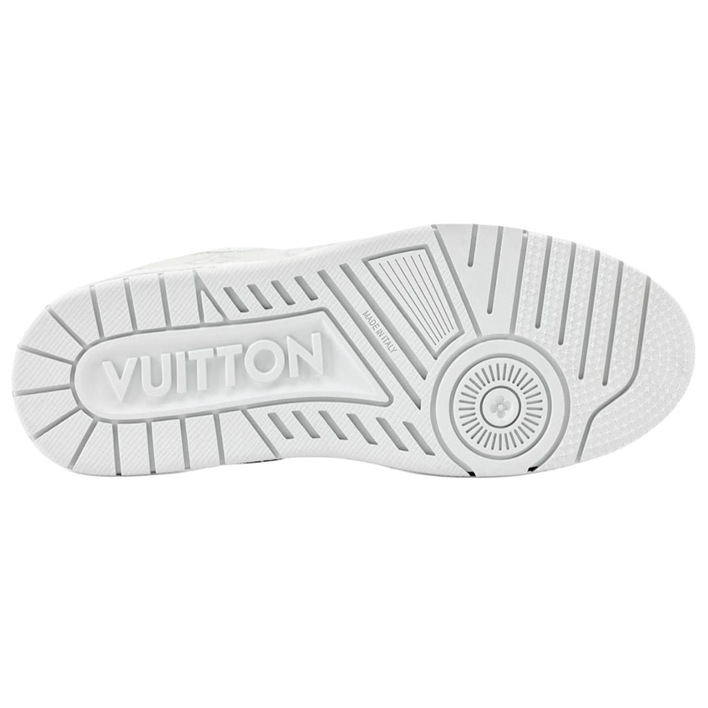 Louis Vuitton Trainer Women's Leather Sneakers, White & Gray