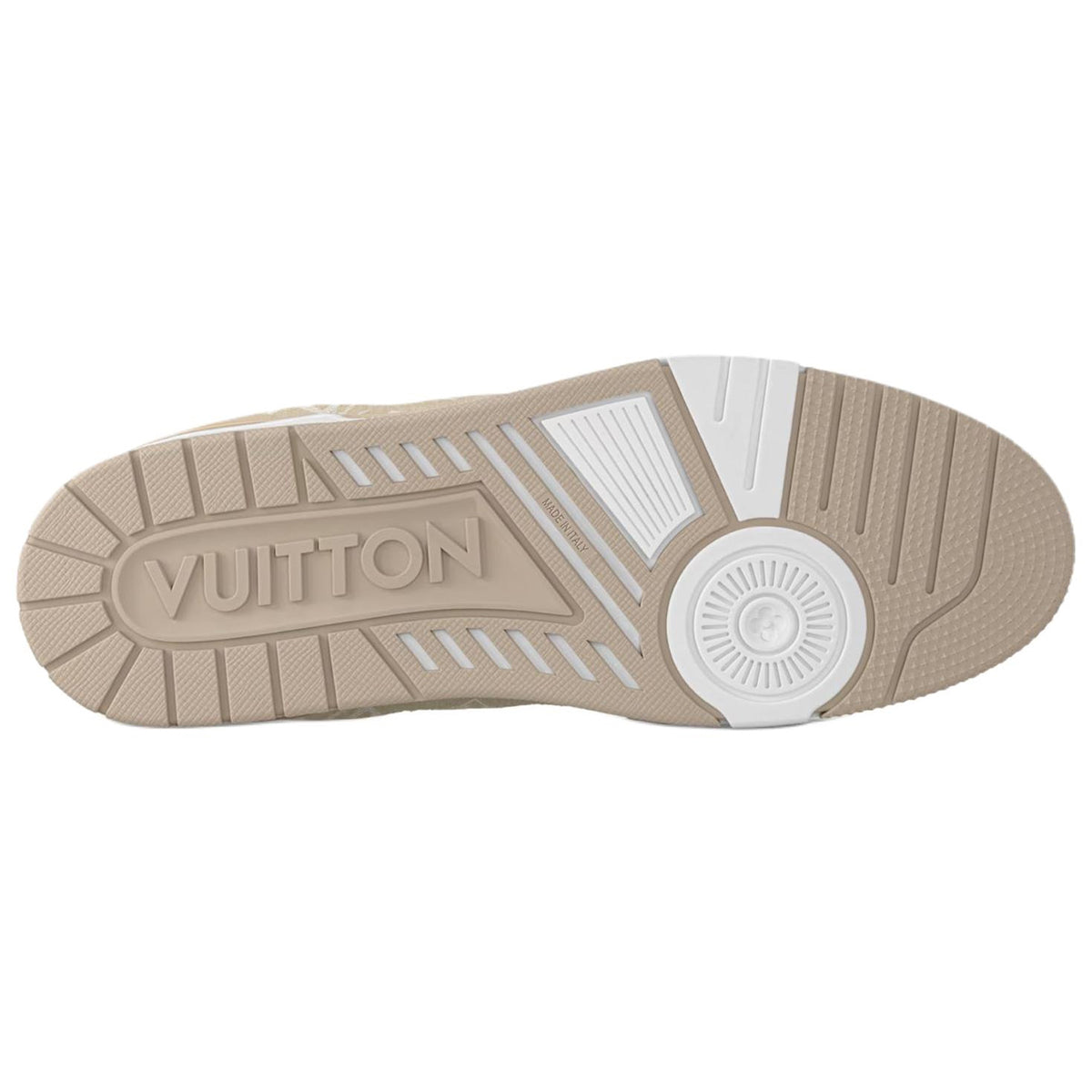 Louis Vuitton Trainer Men's Beige & White Calfskin Sneakers