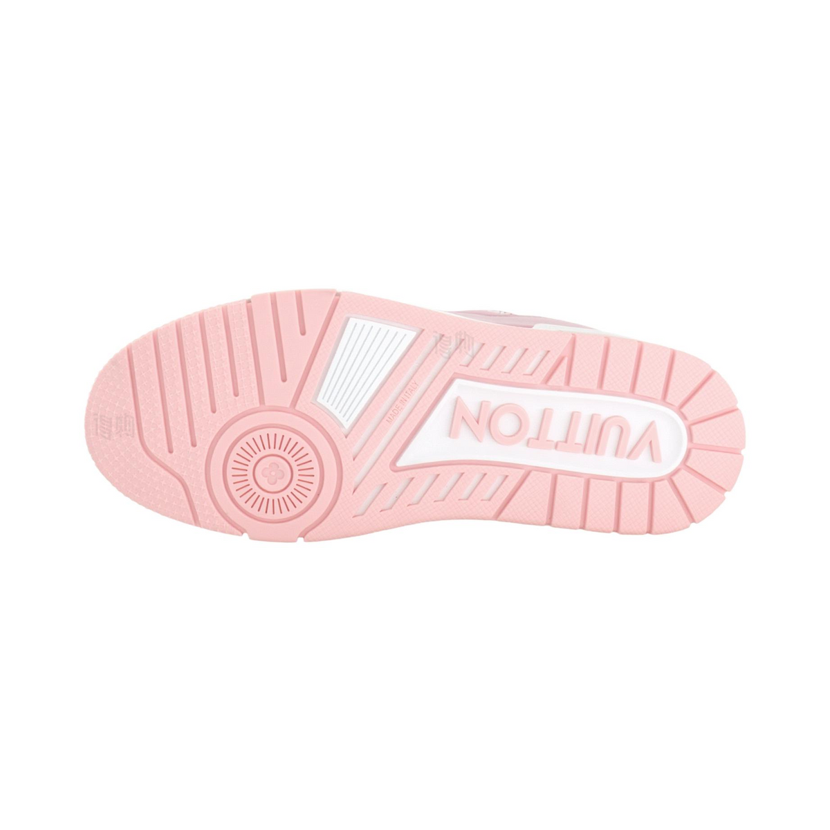 LOUIS VUITTON Trainer Unisex Rose Pink & White Leather Sneakers