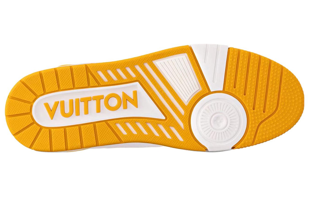LOUIS VUITTON Trainer Men's White & Yellow Low-Top Sneakers