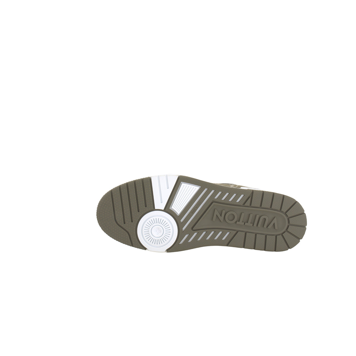Louis Vuitton Trainer Men's Low-Top Leather Sneakers, Olive Green & White